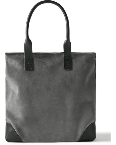 Bennett Winch Leather-trimmed Suede Tote Bag - Black