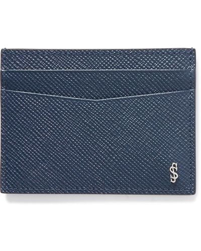 Serapian Evoluzione Logo-appliquéd Full-grain Leather Cardholder - Blue