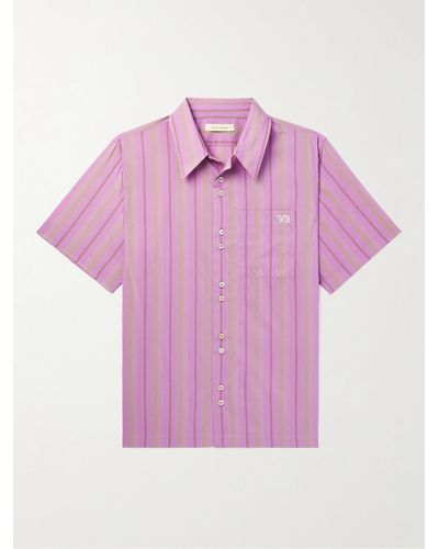 Wales Bonner Stripe Rhythm Striped Cotton-blend Shirt - Pink