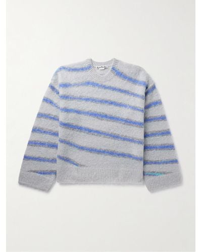 Acne Studios Kwatta Striped Brushed-knit Jumper - Blue