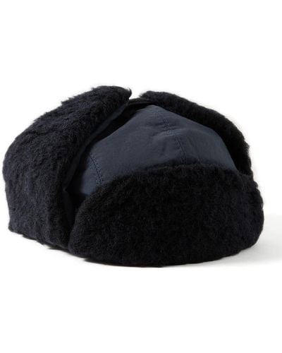 A Kind Of Guise Khoni Recycled-nylon And Wool And Cotton-blend Fleece Trapper Cap - Black