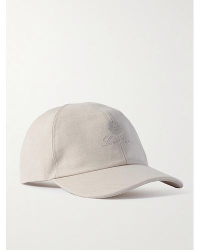 Loro Piana Logo-embroidered Cotton And Linen-blend Baseball Cap - Natural