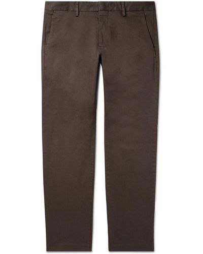 NN07 Theo 1420 Tapered Organic Cotton-blend Twill Chinos - Brown