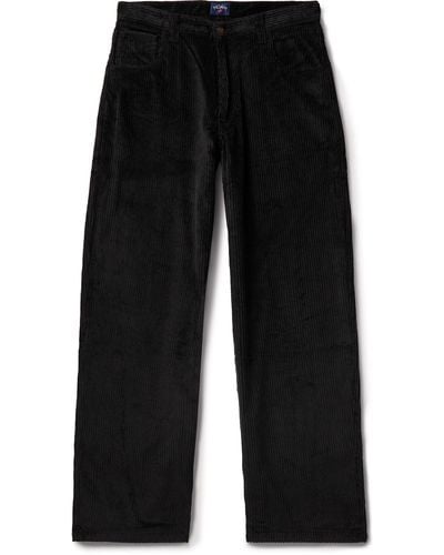 Noah Straight-leg Cotton-corduroy Pants - Black