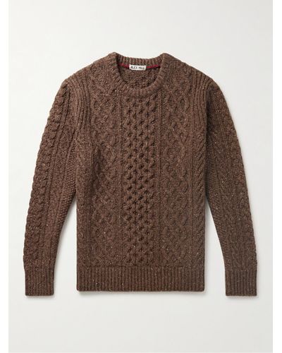 Alex Mill Cable-knit Merino Wool-blend Jumper - Brown