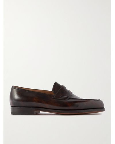 John Lobb Lopez Leather Penny Loafers - Brown