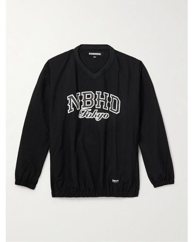 Neighborhood Logo-print Sheltech Sweatshirt - Black