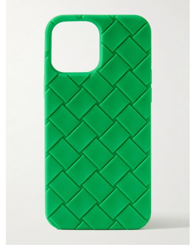 Bottega Veneta Intrecciato Rubber Iphone 13 Pro Max Case - Green