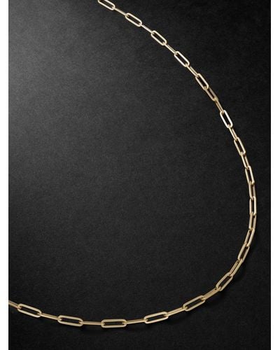 Mateo Long Link Gold Chain Necklace - Black
