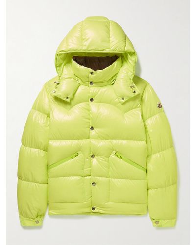 Moncler Coutard Quilted Glossed-Shell Hooded Down Jacket - Giallo