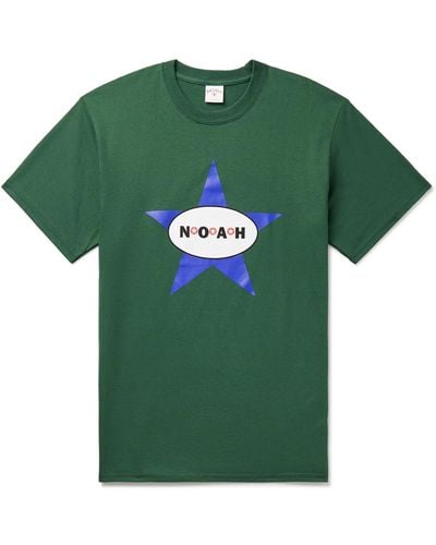 Noah Always Got The Blues Printed Cotton-jersey T-shirt - Green
