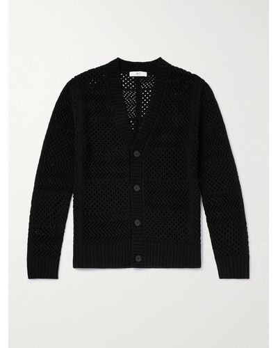 MR P. Open-knit Cotton Cardigan - Black