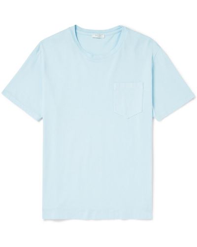 Boglioli Garment-dyed Cotton-jersey T-shirt - Blue