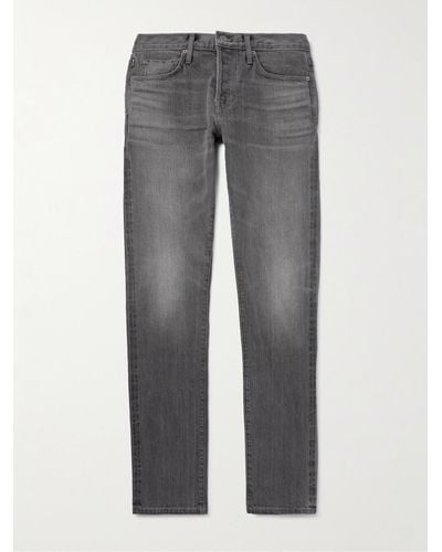 Tom Ford Schmal geschnittene Jeans aus Selvedge Denim - Grau