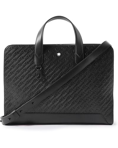 Montblanc M_gram 4810 Logo-debossed Leather Briefcase - Black