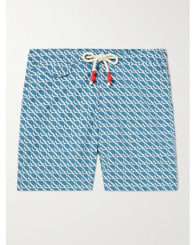 Orlebar Brown Shorts da mare medi slim-fit in tessuto riciclato stampato Standard Orbit - Blu