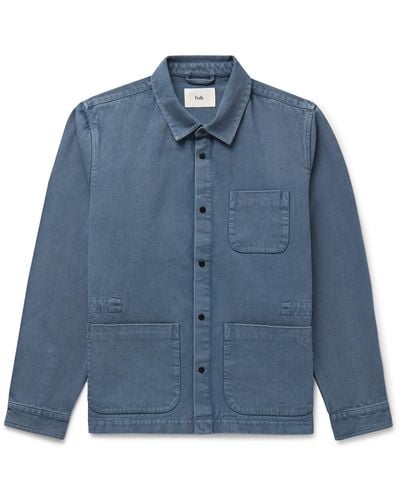 Folk Assembly Cotton-twill Overshirt - Blue