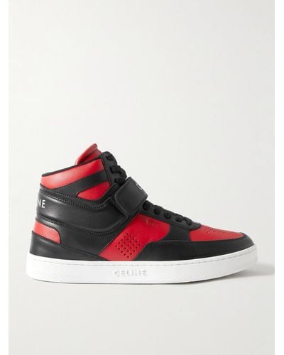 Celine Ct-03 Leather High-top Trainers - Red
