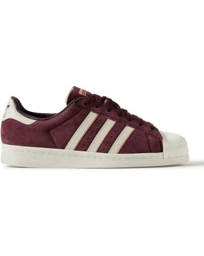 adidas Originals Superstar 82 Leather And Rubber-trimmed Suede Sneakers - Brown