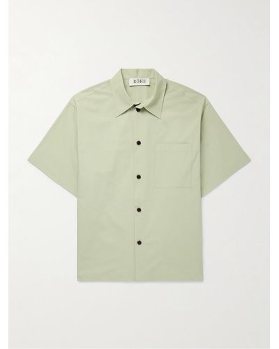 Rohe Hemd aus Baumwollpopeline - Grün