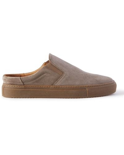 MR P. Larry Suede Backless Slip-on Sneakers - Brown