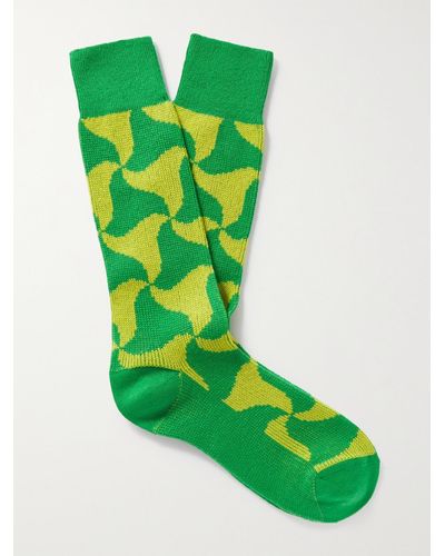 Bottega Veneta Intarsia Cashmere Socks - Green