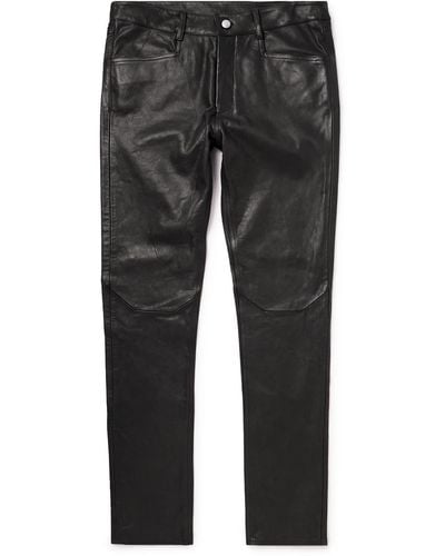 Rick Owens Tyrone Skinny-fit Leather Pants - Gray