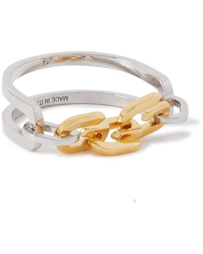 Givenchy G Link Silver And Gold-tone Ring - White