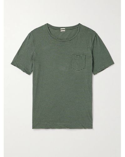 Massimo Alba Panarea gestreiftes T-Shirt aus Baumwoll-Jersey - Grün