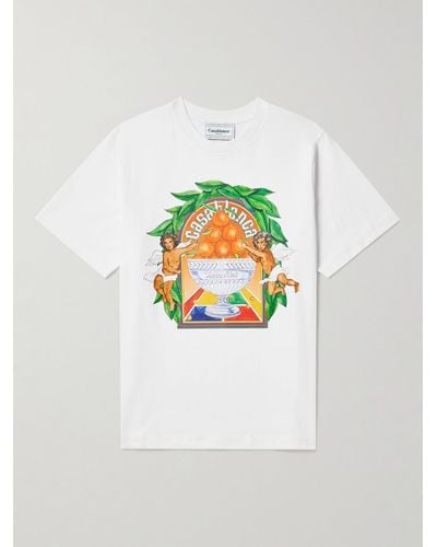 Casablancabrand Triomphe D'orange Graphic-print Organic-cotton T-shirt - White