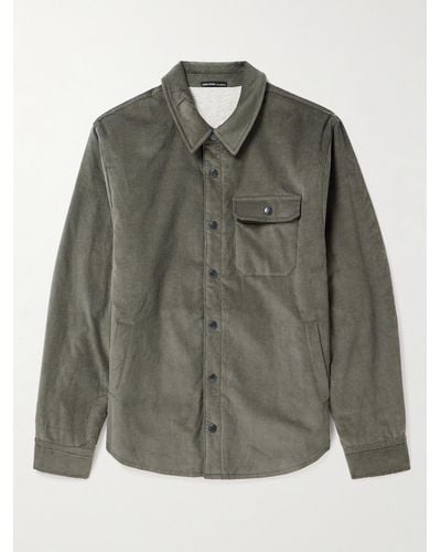 James Perse Fleece-lined Cotton-blend Corduroy Shirt Jacket - Green