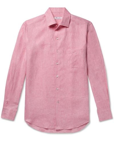 Loro Piana André Slub Linen Shirt - Pink