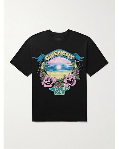 Givenchy T-shirt oversize 4world tour in cotone - Nero