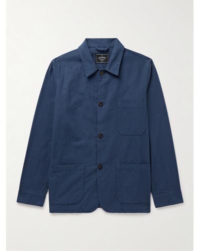 Portuguese Flannel Labura Brushed-cotton Overshirt - Blue