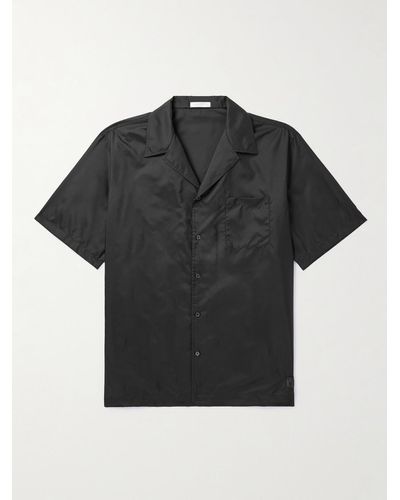 Valentino Garavani Camp-collar Satin Shirt - Black