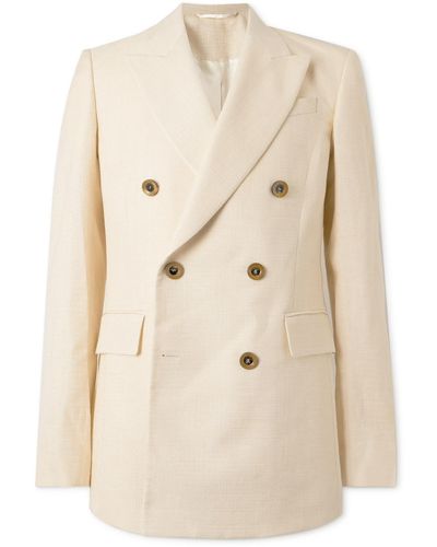Wales Bonner André Double-breasted Woven Blazer - Natural