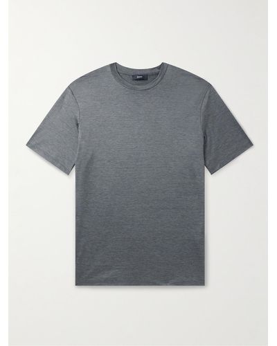 Herno Silk And Cotton-blend T-shirt - Grey