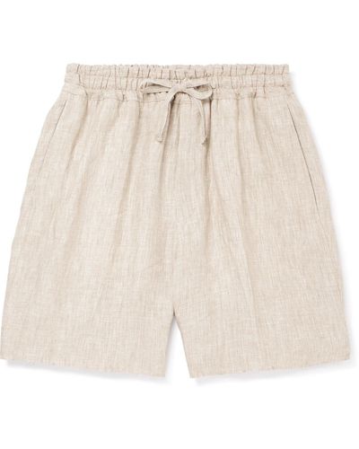 Kingsman Straight-leg Linen Drawstring Shorts - Natural