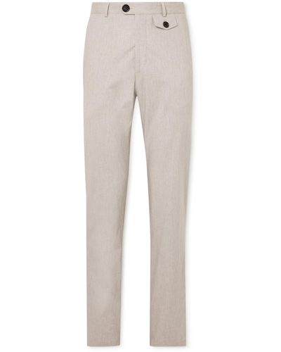 Oliver Spencer Fishtail Straight-leg Cotton-blend Suit Pants - Gray