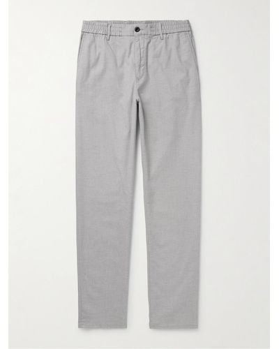 Incotex Slim-fit Straight-leg Birdseye Cotton-blend Pants - Grey