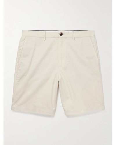 Club Monaco Maddox Straight-leg Cotton-blend Twill Shorts - Natural