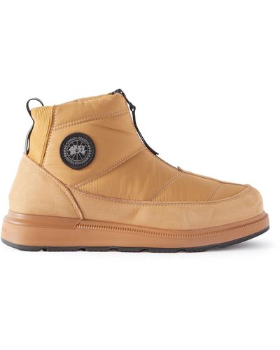 Canada Goose Crofton Leather-trimmed Quilted Shell Boots - Brown