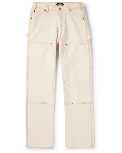 CHERRY LA Rincon Double Knee Straight-leg Cotton-canvas Pants - Natural
