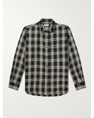 Flagstuff Checked Linen-blend Shirt - Black