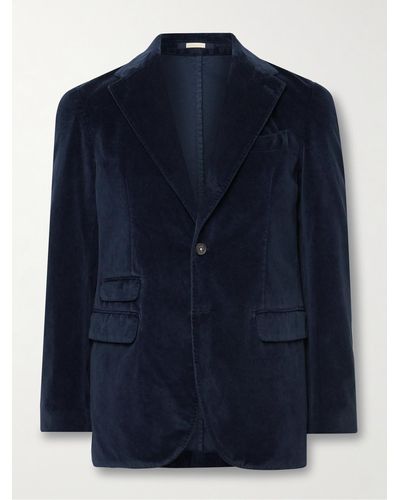 Massimo Alba Sloop Cotton-velvet Suit Jacket - Blue