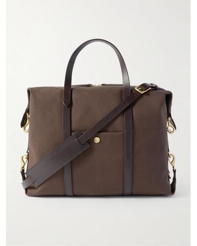 Mismo Utility Leather-trimmed Coated-canvas Weekend Bag - Brown
