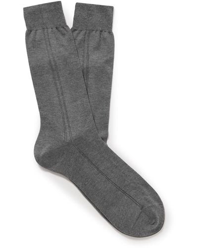 MR P. Ribbed Cotton Socks - Gray