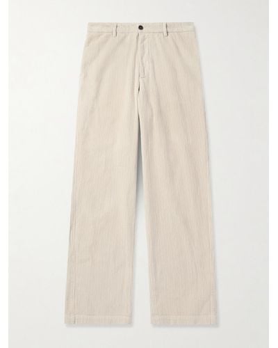 Barena Velier Straight-leg Garment-dyed Cotton-corduroy Trousers - Natural