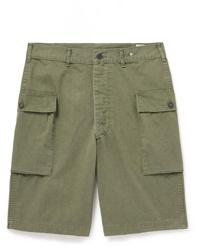Orslow Us Army Cotton-herringbone Shorts - Green