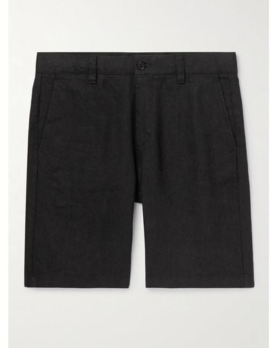 NN07 Crown Straight-leg Linen Shorts - Black